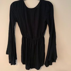 Abercrombie Bell Sleeve Black Romper